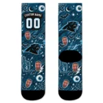 Carolina Panthers Socks Personalized Scattered Icons Blue Best Selling