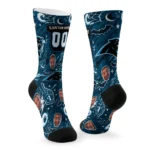 Carolina Panthers Socks Personalized Scattered Icons Blue Best Selling