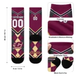 Central Michigan Chippewas Socks Customized Argyle Pattern Maroon Best Selling