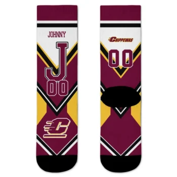 Central Michigan Chippewas Socks Customized Arrow Blocks Maroon Best Selling