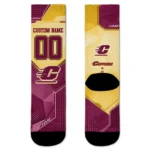 Central Michigan Chippewas Socks Customized Geometric Tech Maroon Best Selling