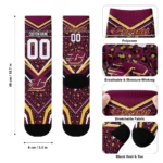 Central Michigan Chippewas Socks Customized Leopard Print Maroon Black Best Selling