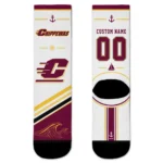Central Michigan Chippewas Socks Customized Nautical Icons Maroon White Best Selling