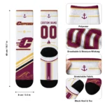 Central Michigan Chippewas Socks Customized Nautical Icons Maroon White Best Selling