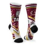 Central Michigan Chippewas Socks Customized Pinstripe Chevron Maroon White Best Selling