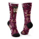 Central Michigan Chippewas Socks Customized Scattered Icons Maroon Best Selling