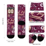 Central Michigan Chippewas Socks Customized Scattered Icons Maroon Best Selling