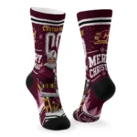 Central Michigan Chippewas Socks Customized Snowy Scene Maroon White Best Selling