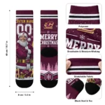 Central Michigan Chippewas Socks Customized Snowy Scene Maroon White Best Selling