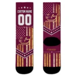 Central Michigan Chippewas Socks Customized Star Stripes Maroon White Best Selling