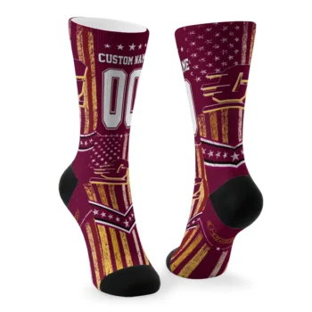 Central Michigan Chippewas Socks Customized Star Stripes Maroon White Fashion Forward