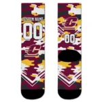 Central Michigan Chippewas Socks Customized Woodland Camo Maroon Best Selling