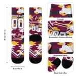 Central Michigan Chippewas Socks Customized Woodland Camo Maroon Best Selling