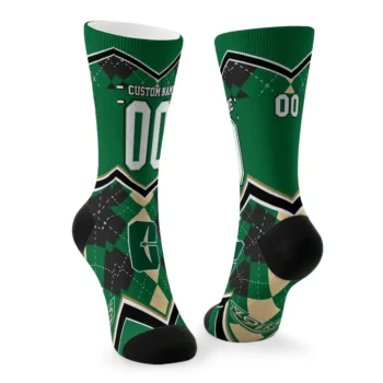 Charlotte 49ers Socks Customized Argyle Pattern Green Fashion Forward
