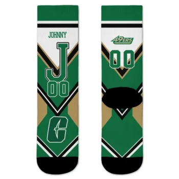 Charlotte 49ers Socks Customized Arrow Blocks Green Best Selling