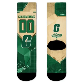 Charlotte 49ers Socks Customized Geometric Tech Green Best Selling