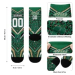 Charlotte 49ers Socks Customized Leopard Print Green Black Best Selling