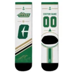 Charlotte 49ers Socks Customized Nautical Icons Green White Best Selling