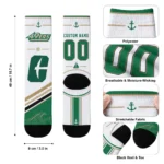 Charlotte 49ers Socks Customized Nautical Icons Green White Best Selling