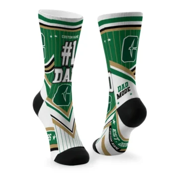 Charlotte 49ers Socks Customized Pinstripe Chevron Green White Fashion Forward