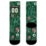 Charlotte 49ers Socks Customized Scattered Icons Green Best Selling