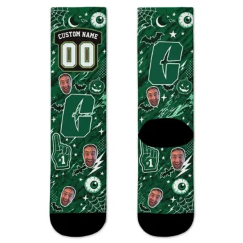 Charlotte 49ers Socks Customized Scattered Icons Green Best Selling