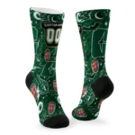 Charlotte 49ers Socks Customized Scattered Icons Green Best Selling