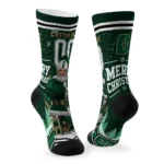 Charlotte 49ers Socks Customized Snowy Scene Green White Best Selling