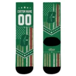 Charlotte 49ers Socks Customized Star Stripes Green White Best Selling
