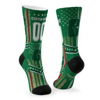 Charlotte 49ers Socks Customized Star Stripes Green White Fashion Forward