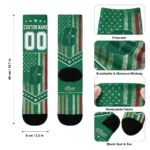 Charlotte 49ers Socks Customized Star Stripes Green White Best Selling