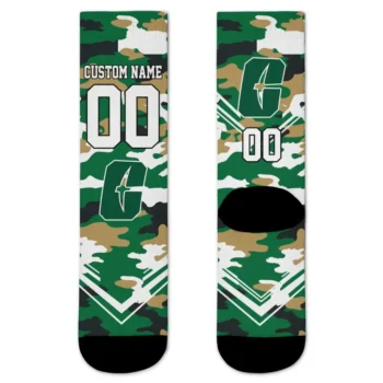 Charlotte 49ers Socks Customized Woodland Camo Green Best Selling