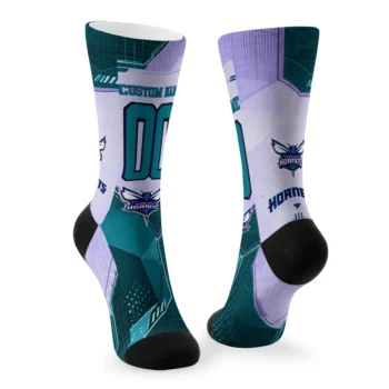 Charlotte Hornets Socks Custom Geometric Tech Teal Fashion Forward
