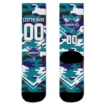 Charlotte Hornets Socks Custom Woodland Camo Teal Best Selling