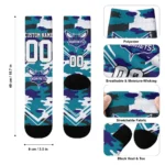 Charlotte Hornets Socks Custom Woodland Camo Teal Best Selling