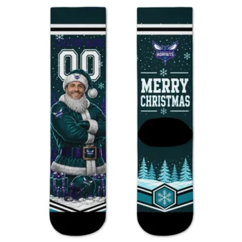 Charlotte Hornets Socks Customized Snowy Scene Teal White Best Selling