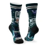 Charlotte Hornets Socks Customized Snowy Scene Teal White Best Selling