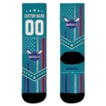 Charlotte Hornets Socks Customized Star Stripes Teal White Best Selling