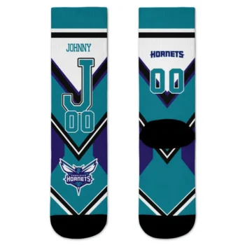 Charlotte Hornets Socks Personalized Arrow Blocks Teal Best Selling