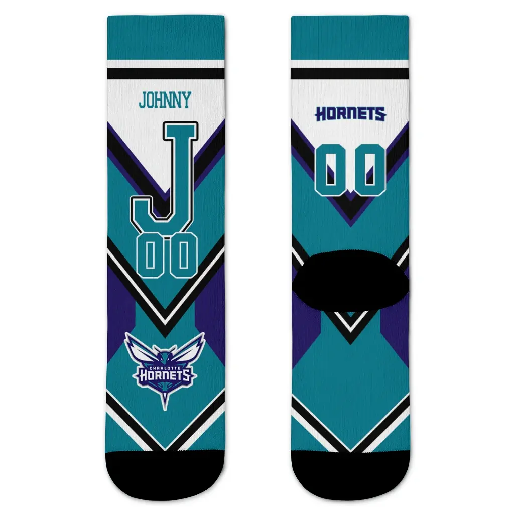 Charlotte Hornets Socks Personalized Arrow Blocks Teal Best Selling Charlotte Hornets Socks Personalized Arrow Blocks Teal Best Selling