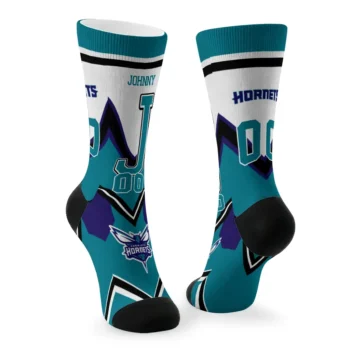 Charlotte Hornets Socks Personalized Arrow Blocks Teal Fashion Forward