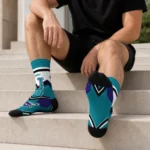 Charlotte Hornets Socks Personalized Arrow Blocks Teal Best Selling