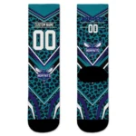 Charlotte Hornets Socks Personalized Leopard Print Teal Black Best Selling