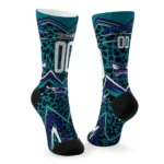 Charlotte Hornets Socks Personalized Leopard Print Teal Black Best Selling
