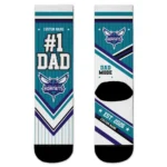 Charlotte Hornets Socks - Personalized Pinstripe Chevron Teal White