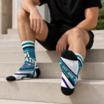charlotte-hornets-socks-personalized-pinstripe-chevron-teal-white-best-selling.webp