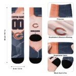 Chicago Bears Socks Custom Geometric Tech Blue Best Selling