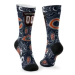 Chicago Bears Socks Custom Scattered Icons Blue Best Selling