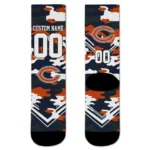 Chicago Bears Socks - Custom Woodland Camo Blue