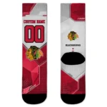 Chicago Blackhawks Socks Custom Geometric Tech Red Best Selling